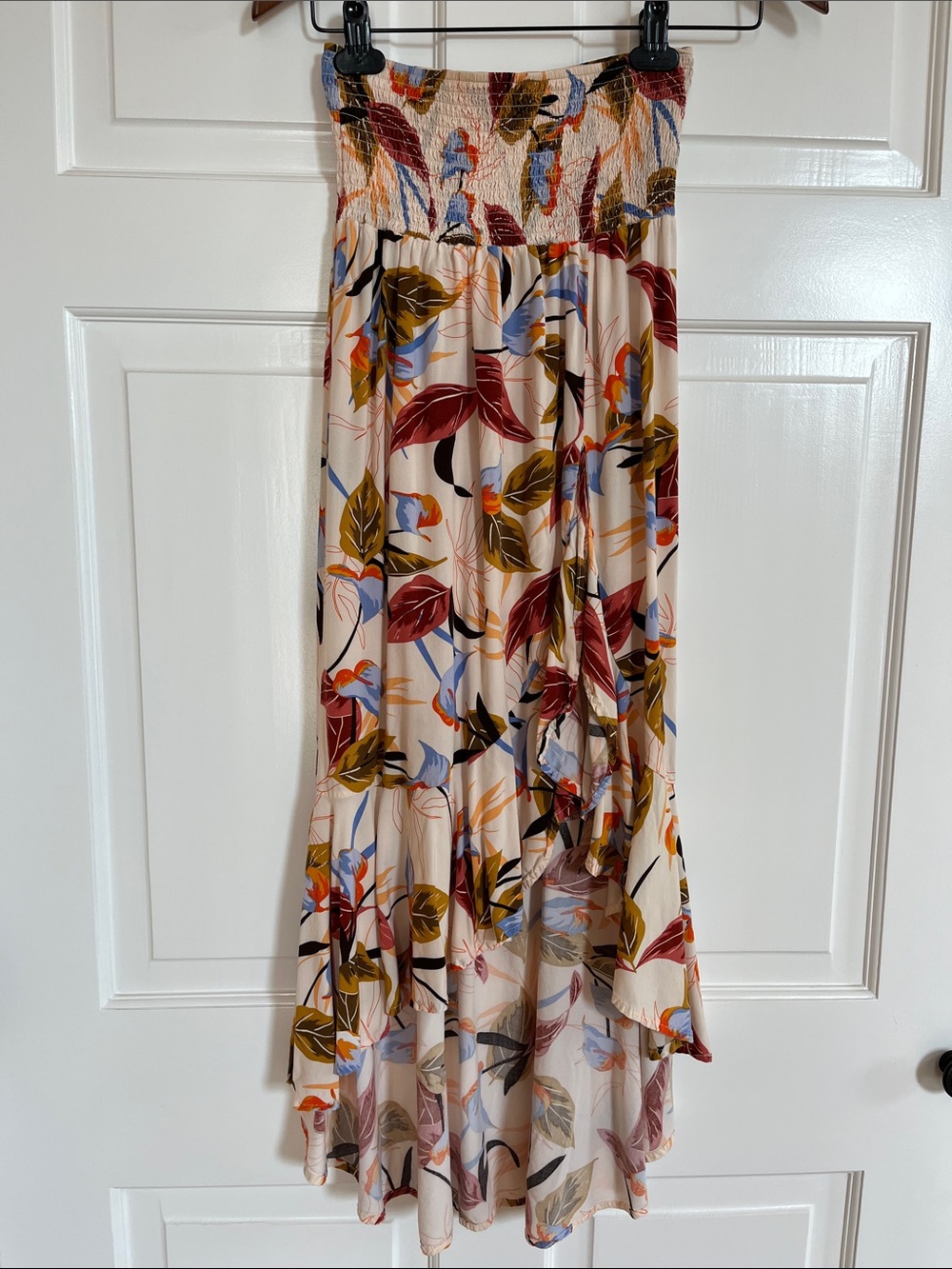 L Space Smocked Top Tropical Floral Cover up